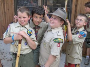 Pictured attending BSA Camp Yocona, all four of these young cubs now are Eagle Scouts. From left are Hale Houston, Drew Mulkey, Ben Wright, and Gage Dorris. Scouting receives strong support from the Oxford Community which recently dedicated the  Bob Dunlap Pavilion at recently established Camp Toby Tubby located at the Clear Creek Recreation Area on Sardis Lake. 