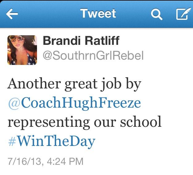 Coach Freeze is admired by Ole Miss supporters who appreciate what a great representative he is for the university.