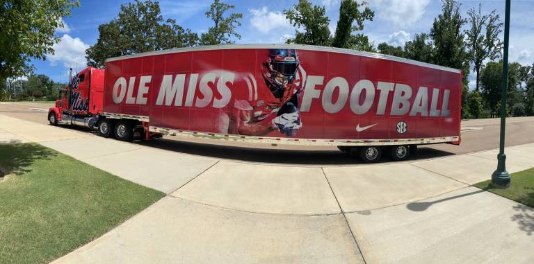 Ole Miss Football Rides in Style With New Equipment Truck