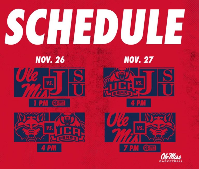 Tipoff Times Announced for Justin Reed Ole Miss Classic