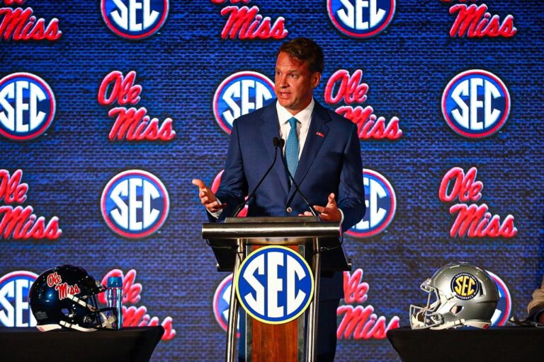 Coach Lane Kiffin Talks 2021 Football at SEC Media Days
