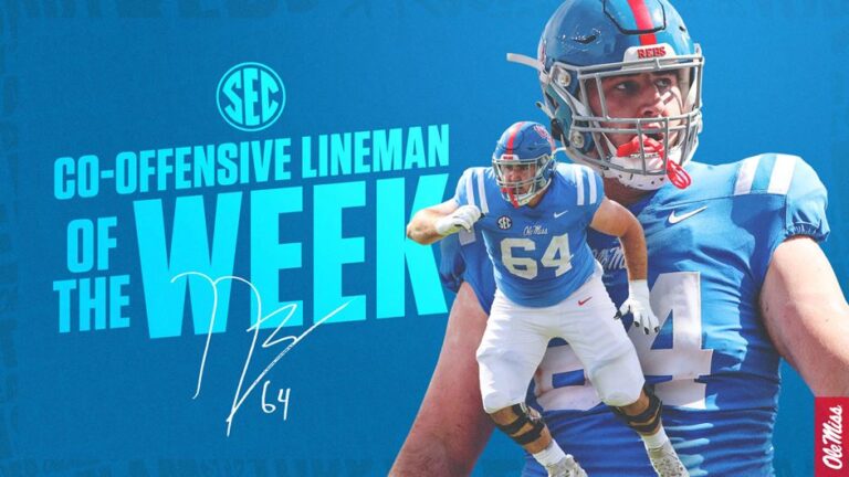 Ole Miss’ Nick Broeker Named SEC Co-Offensive Lineman of the Week