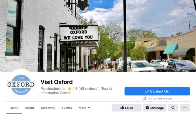 Visit Oxford Named Best Social media Presence by MS Tourism Association