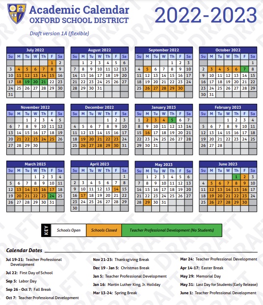 OSD Asks for Feedback on Proposed 2022-23 Calendars 