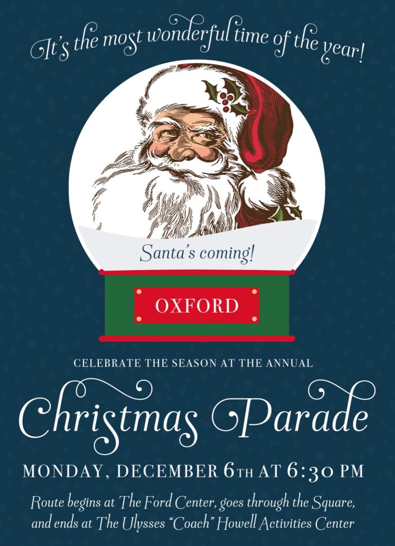 Rain Expected to go Away in Time for Oxford’s Christmas Parade