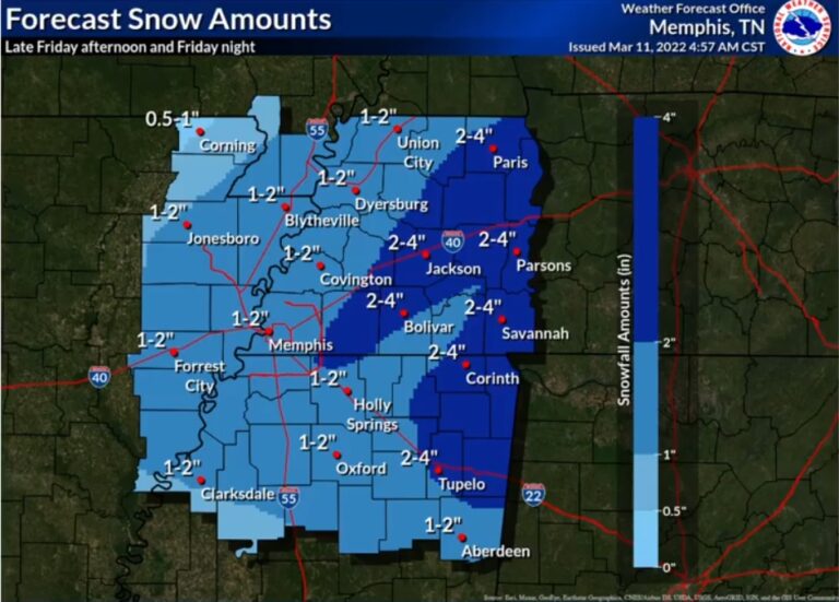 Lafayette County Will Likely Wake up to 1-3 Inches of the White Stuff Saturday