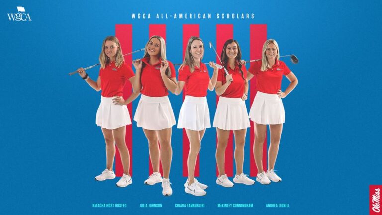 Ole Miss Women’s Golf Tie Program-Record with Five WGCA All-American Scholars