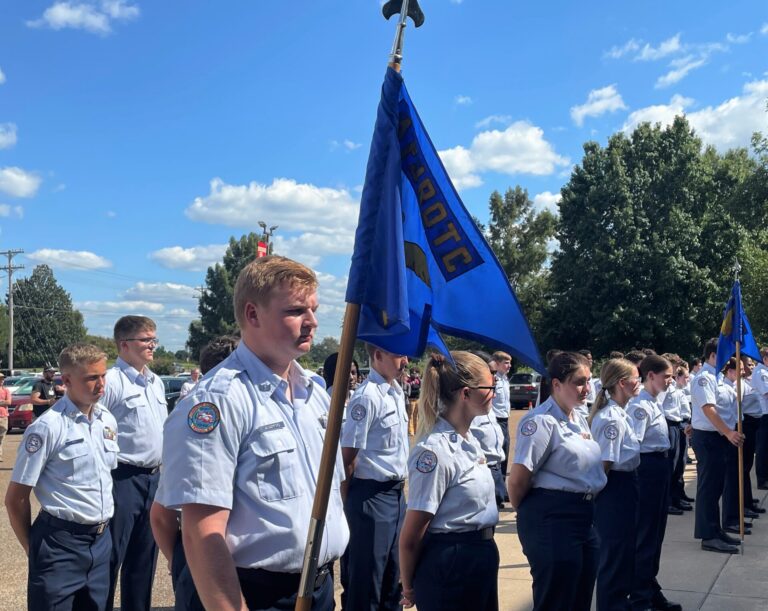 LHS Air Force Junior ROTC performs 20th Annual Patriots Day Retreat Ceremony