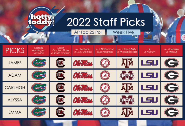 HottyToddy Staff Picks: Week Five