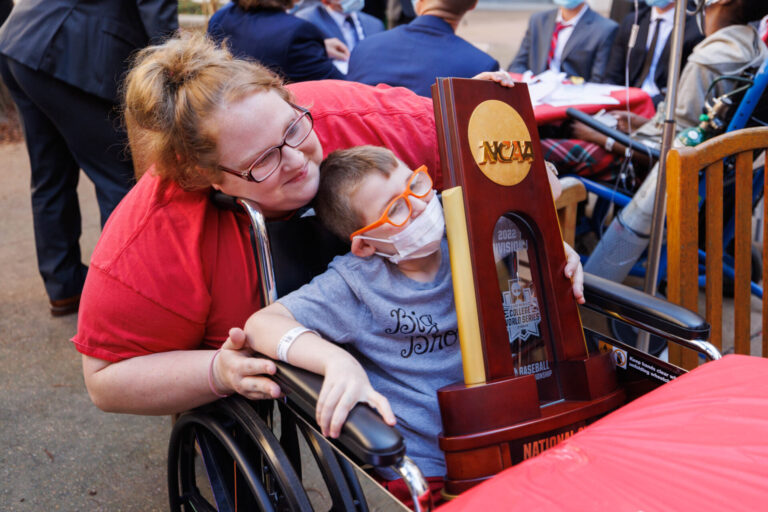 College World Series-Winning Ole Miss Baseball Team a Hit with Children’s of Mississippi Patients
