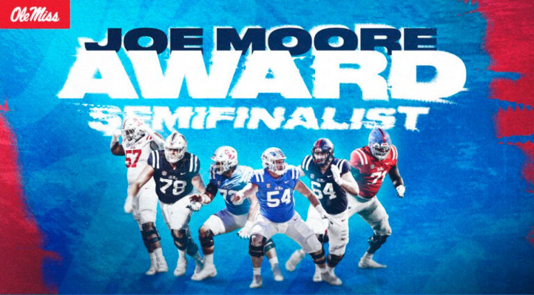 Ole Miss Offensive Line Named Semifinalist for Joe Moore Award