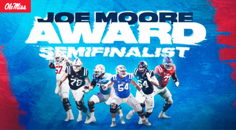 Ole Miss Offensive Line Named Semifinalist for Joe Moore Award