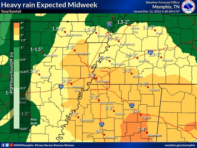 Heavy Rain is Expected in Lafayette County Tuesday/Wednesday