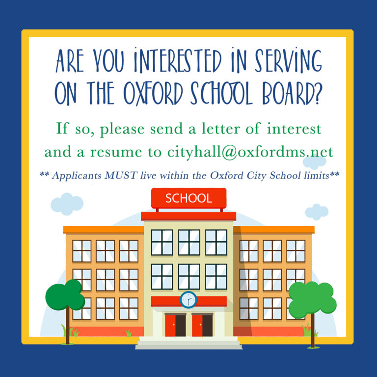 Applications Now Being Accepted for Seat on Oxford School Board