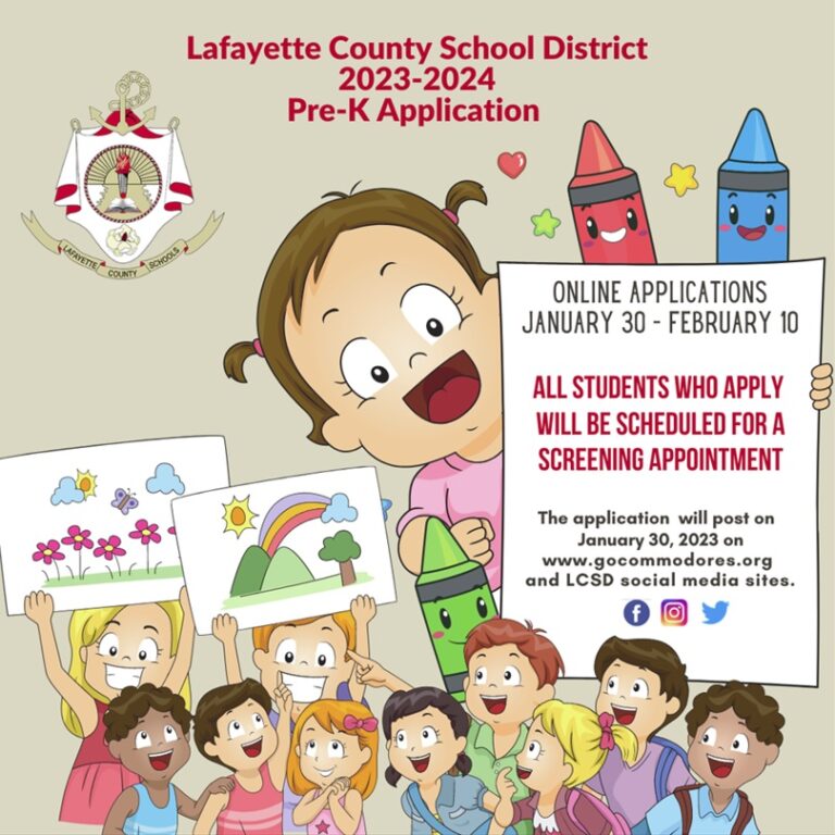 Lafayette County School District to Open Pre-K Application on Jan. 30