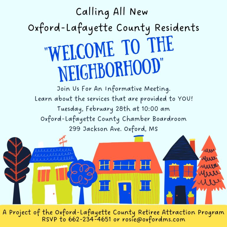 Oxford Chamber/EDF to Hold Event for New Oxford, Lafayette County Residents
