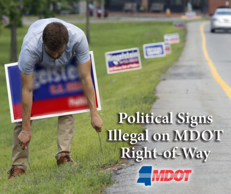 Political Signs Illegal on State Right-of-Way