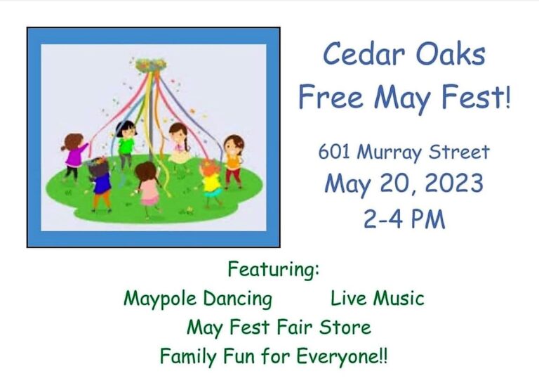 Cedar Oaks Guild to Host Free May Fest Sunday