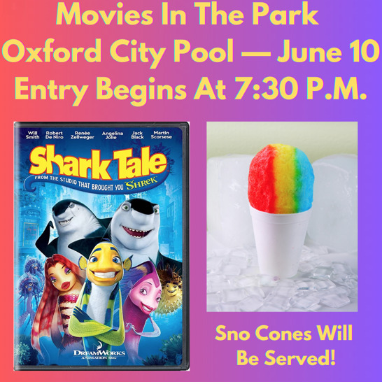 Movies in the Park event will begin Saturday at Oxford City Pool