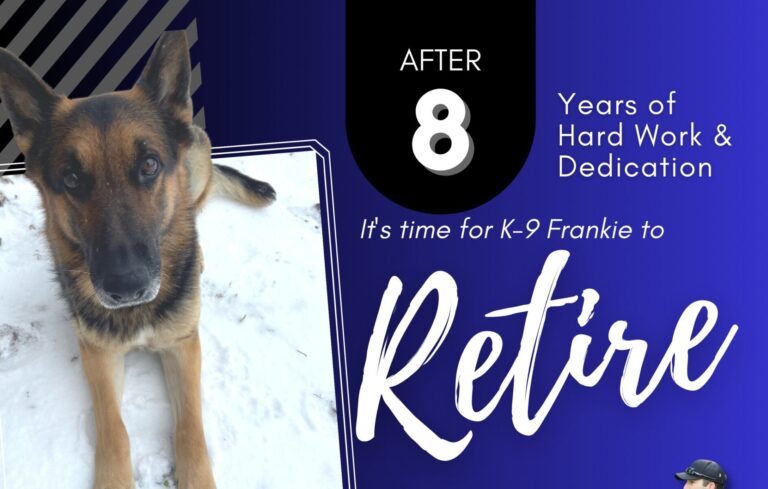 OPD K9 Frankie Retires After 8 Years of Service