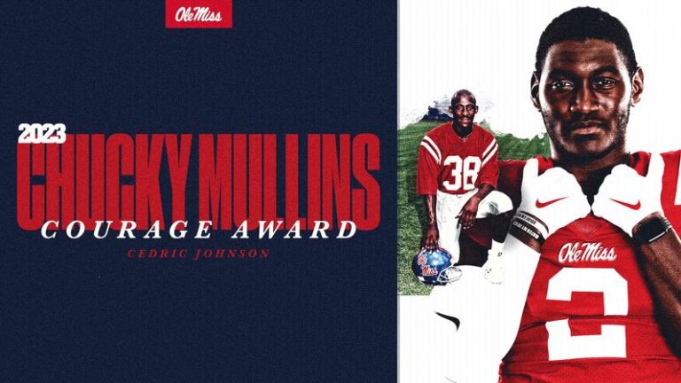 Ole Miss Football’s Cedric Johnson Receives 2023 Chucky Mullins Courage Award
