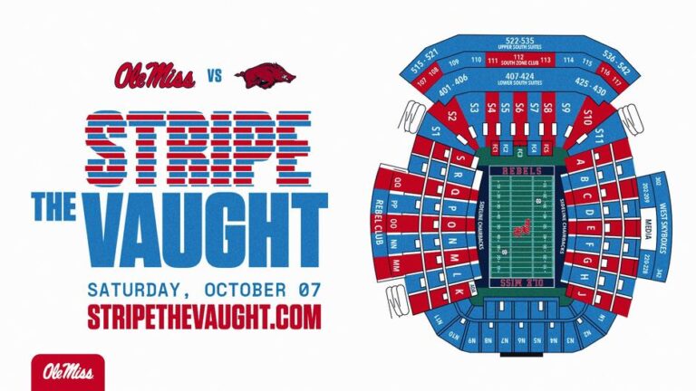 Stripe the Vaught Returns for Ole Miss vs Arkansas
