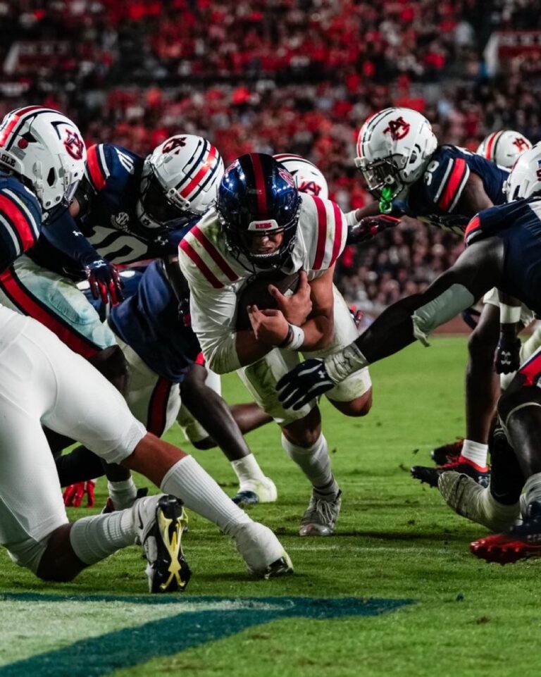 Gritty Effort Leads Ole Miss Football to 28-21 Win at Auburn