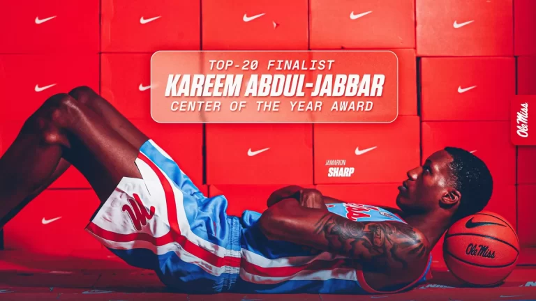 Ole Miss Men’s Basketball’s Jamarion Sharp Named to Watchlist for Kareem Abdul-Jabbar Center of the Year Award