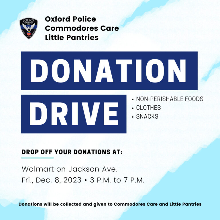 OPD Collecting Donations for Commodores Care, Little Pantries on Friday