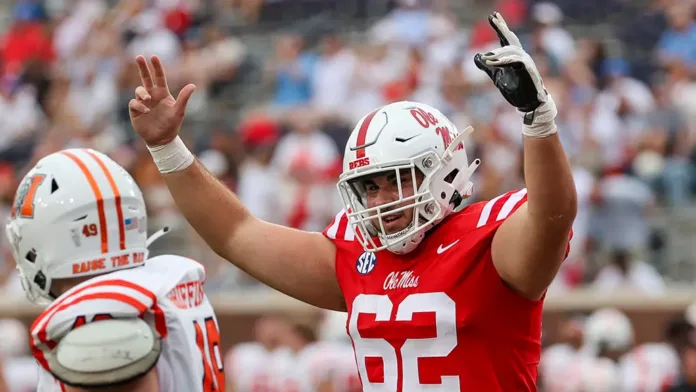 Ole Miss Rebels offensive lineman Brycen Sanders