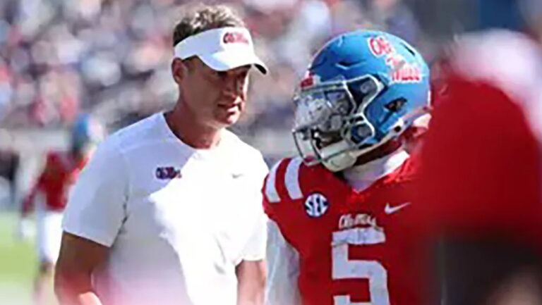 Ole Miss Rebels coach Lane Kiffin against Washington State