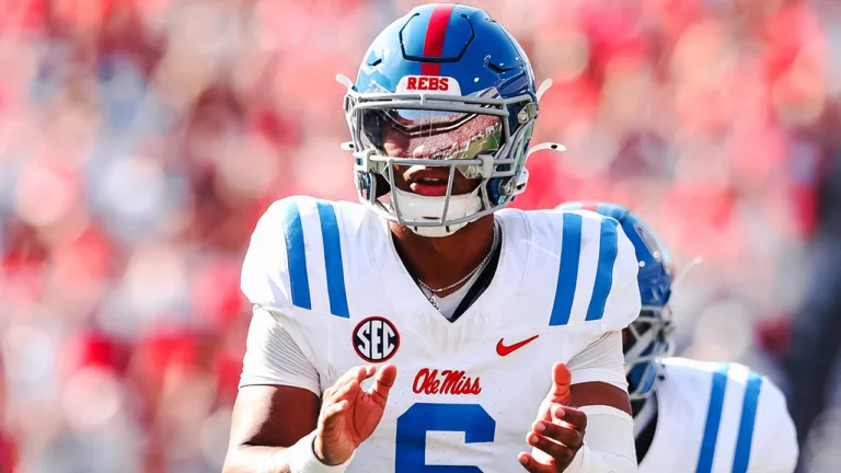 Ole Miss Rebels quarterback Trinidad Chambliss against the Georgia Bulldogs