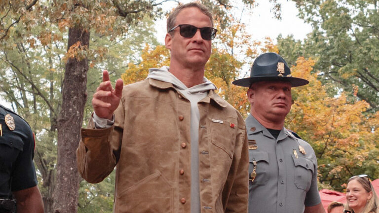 Ole Miss Rebels coach Lane Kiffin during Rebel Walk before game against The Citadel