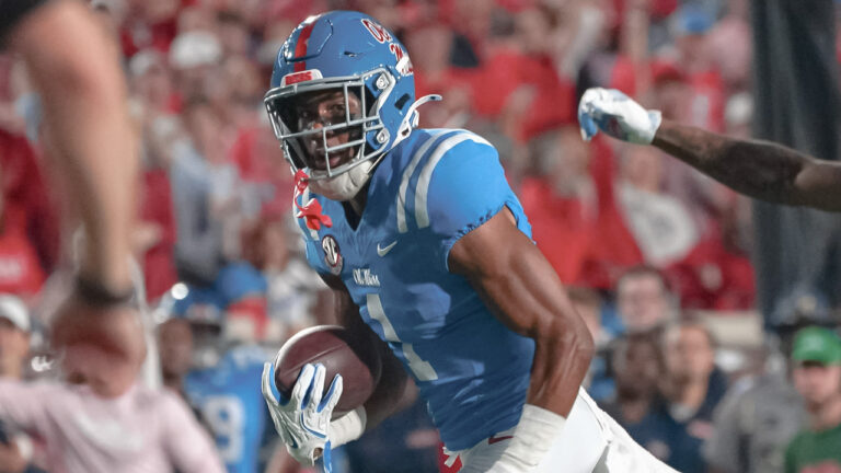 Ole Miss Rebels wide receiver Deshaun Stribling during game with the Florida Gators
