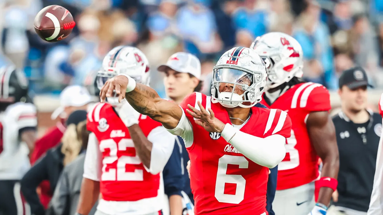 Ole Miss Rebels quarterback Trinidad Chambliss before game with the South Carolina Gamecocks
