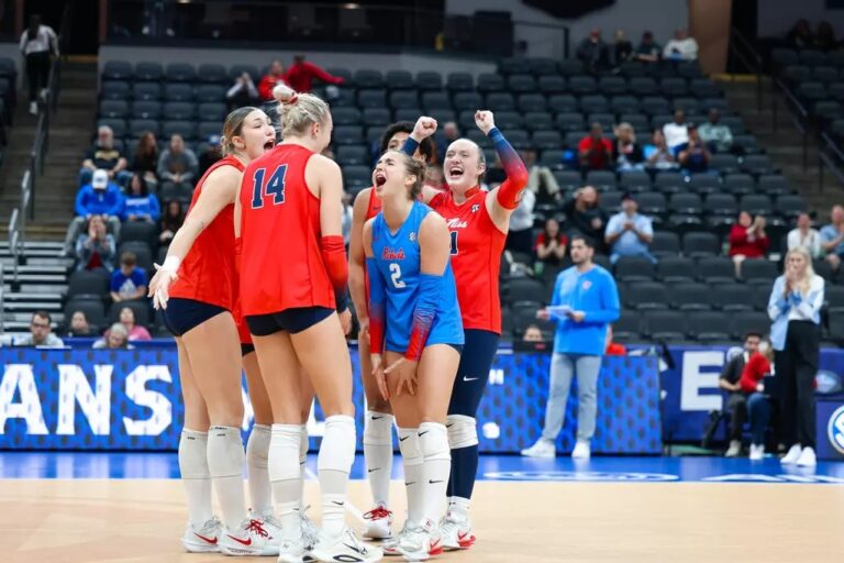 Ole Miss volleyball vs. Missouri in the SEC Tournament Saturday Nov. 22nd in Savannah, GA.