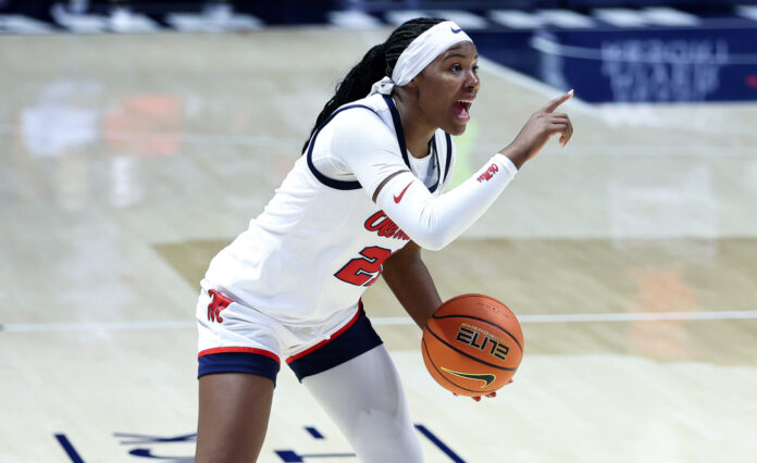 Ole Miss guard Debreasha Powe directs traffic in Saturday's win against Wofford. | Ole Miss Athletics