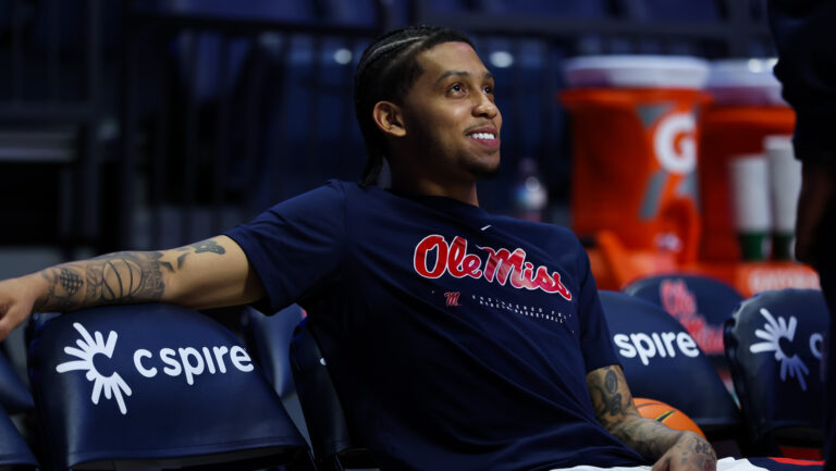 Ole Miss player during pregame against Alcorn State. | Ole Miss Athletics
