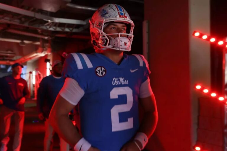 Ole Miss quarterback Jaxson Dart before a 2024 game. | Ole miss Athletics