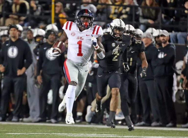 Ole Miss wide receiver AJ Brown in a 2018 game vs. Vanderbilt. | Ole Miss Athletics