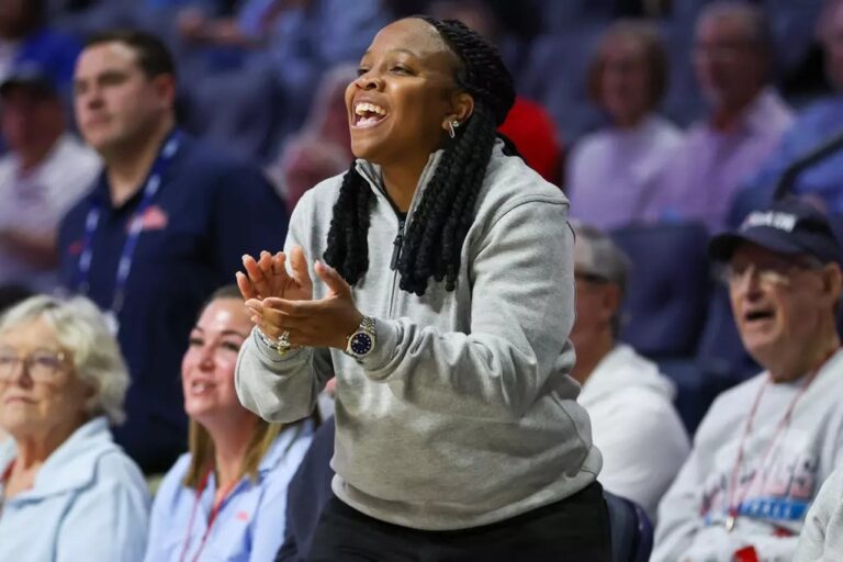 No. 15 Ole Miss women's basketball coach Yolett McPhee-McCuin during Monday's game against Alcorn State. | Ole Miss Athletics