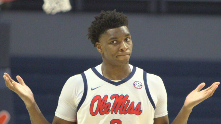 Ole Miss senior Malik Dia reacts during Saturday's game against Florida in Oxford. | Dylan Cohron/HottyToddy.com