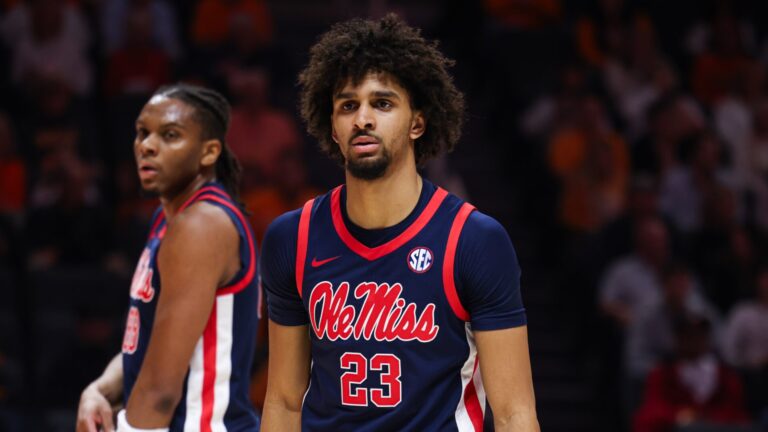 Ole Miss freshman Patton Pinkins looks on during Tuesday night's game against No. 25 Tennessee. | Ole Miss Athletics