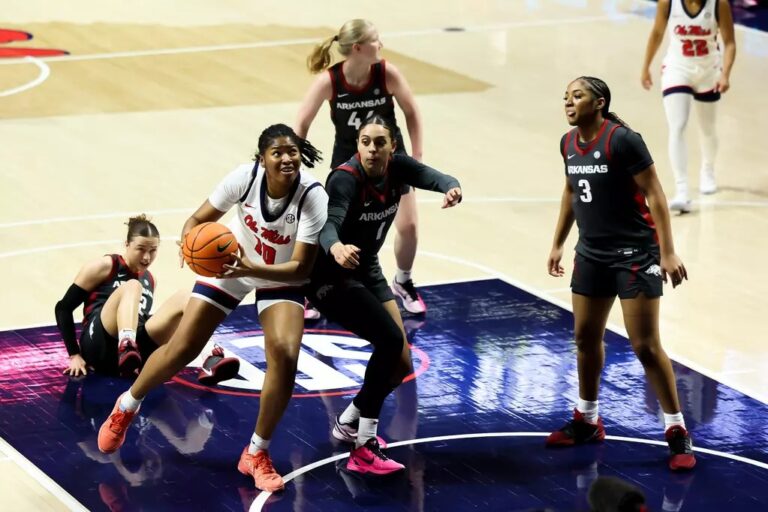 Ole Miss Women's Basketball during the game against Arkansas at The SJB Pavilion at Ole Miss in Oxford, MS on February 12, 2026. | Ole Miss Athletics