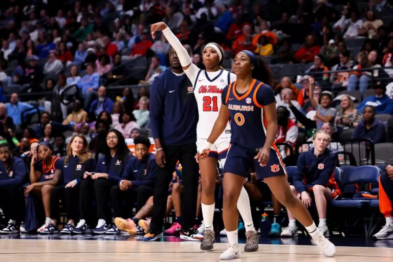 Ole Miss Women's Basketball during the game against Auburn at Legacy Arena in Birmingham, Alabama on February 2, 2026. | Ole Miss Athletics