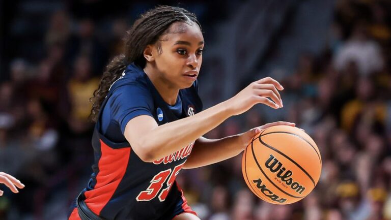Ole Miss guard Tianna Thompson drives the lane against Minnesota in a second round NCAA Tournament game. | Ole Miss Athletics