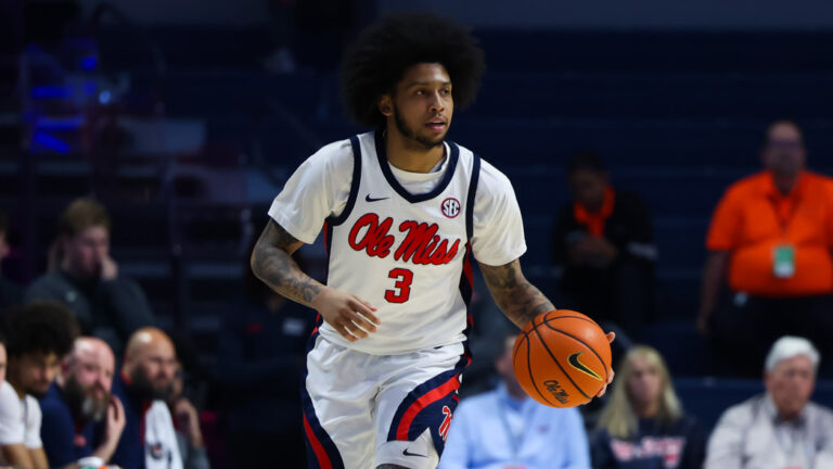 Ole Miss junior guard Koren Johnson vs. Vanderbilt on Tuesday in Oxford. | Ole Miss Athletics