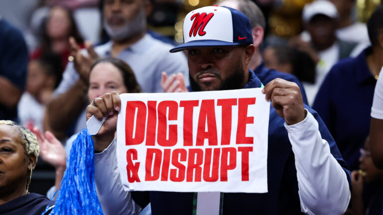 Ole Miss women's basketball fans celebrate during Friday night's game against Vanderbilt. | Ole Miss Athletics