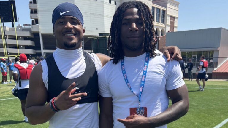 Baylor School running back David Gabriel-Georges at an Ole Miss football practice in April 2025. | David Gabriel-Georges /X