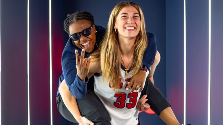 Ole Miss coach Yolett McPhee-McCuin with Boise State transfer Emily Howard. | Emily Howard/X